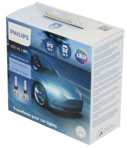 Set 2 Buc Led Philips H1 12V / 24V 19W Ultinon Essential LED Gen2 Alb 6500K 11258UE2X2