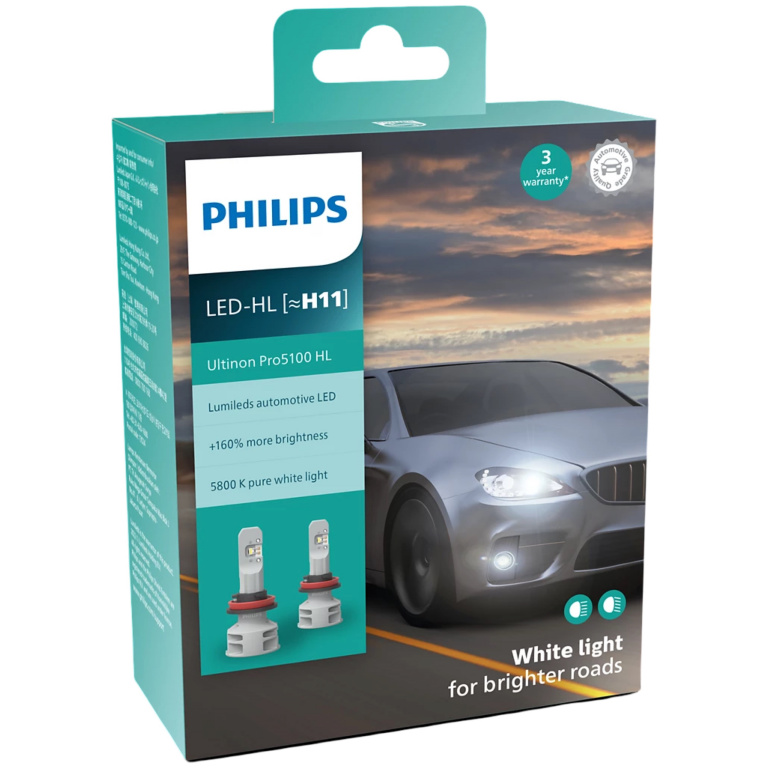 Set 2 Buc Led Philips H11 12V / 24V 12W Ultinon Pro5100 HL Alb 5800K 11362U51X2