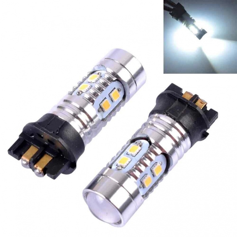 Set 2 Buc Led PW24W / PWY24W 12V / 24V 2323 SMD 360° Canbus Alb 6000K KRU997