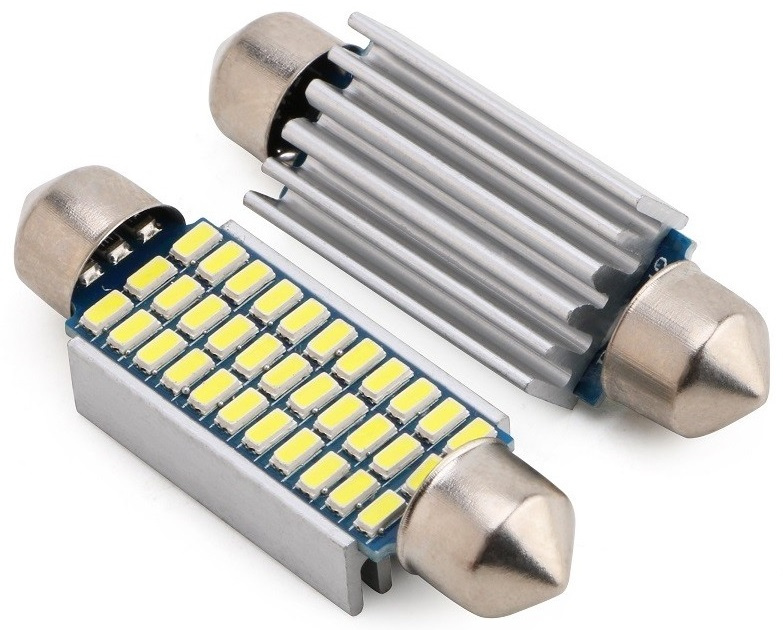 Set 2 Buc Led Sofit 12V 33 SMD 3014 Canbus Alb 6000K 42mm
