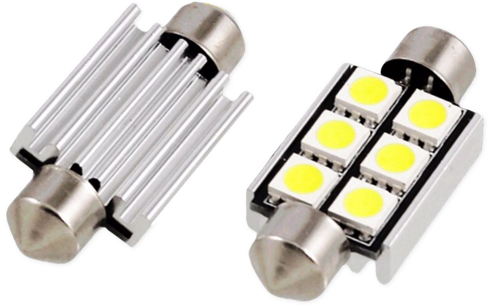 Set 2 Buc Led Sofit 12V 6 SMD 5050 Canbus Alb 6000K 11x42mm 060217-10