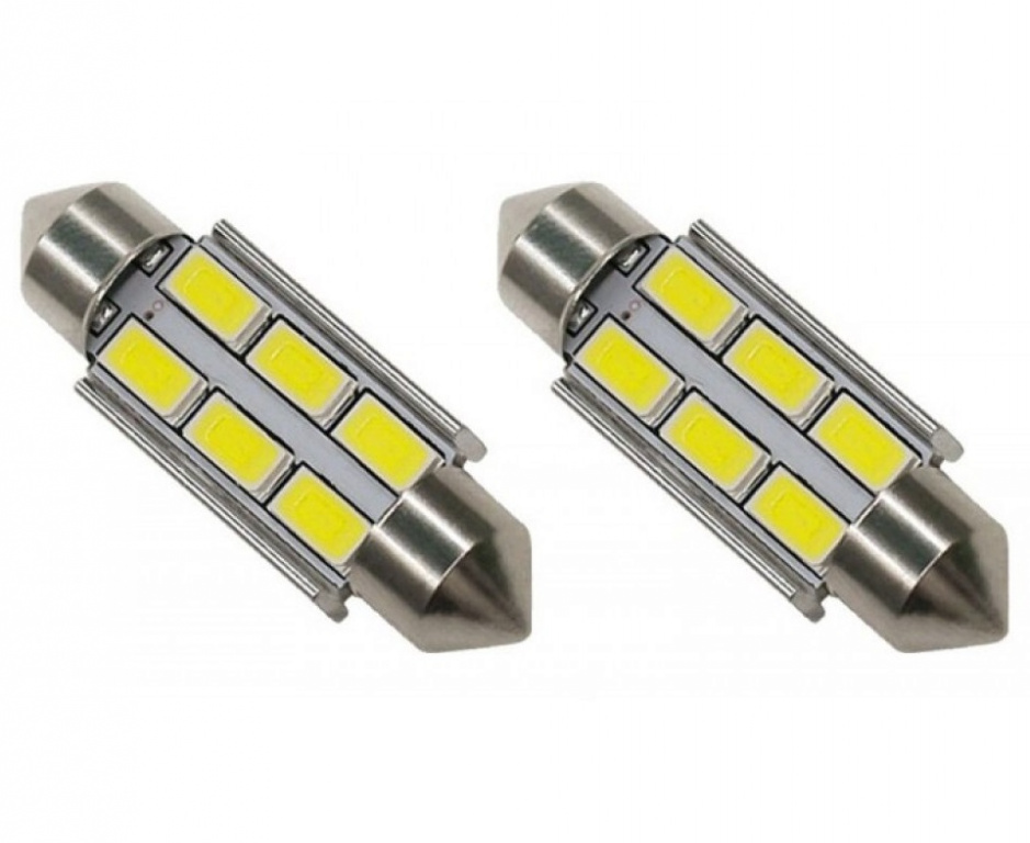 Set 2 Buc Led Sofit 12V 6 SMD Alb 6000K 36mm LED 100/36