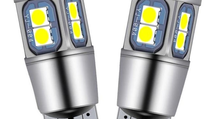 Set 2 Buc Led T10 10 SMD Canbus 12-28V LED 092-B