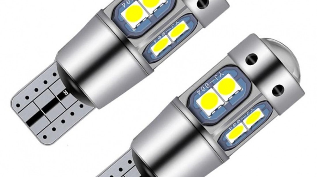 Set 2 Buc Led T10 10 SMD Canbus 12-28V LED 092-B