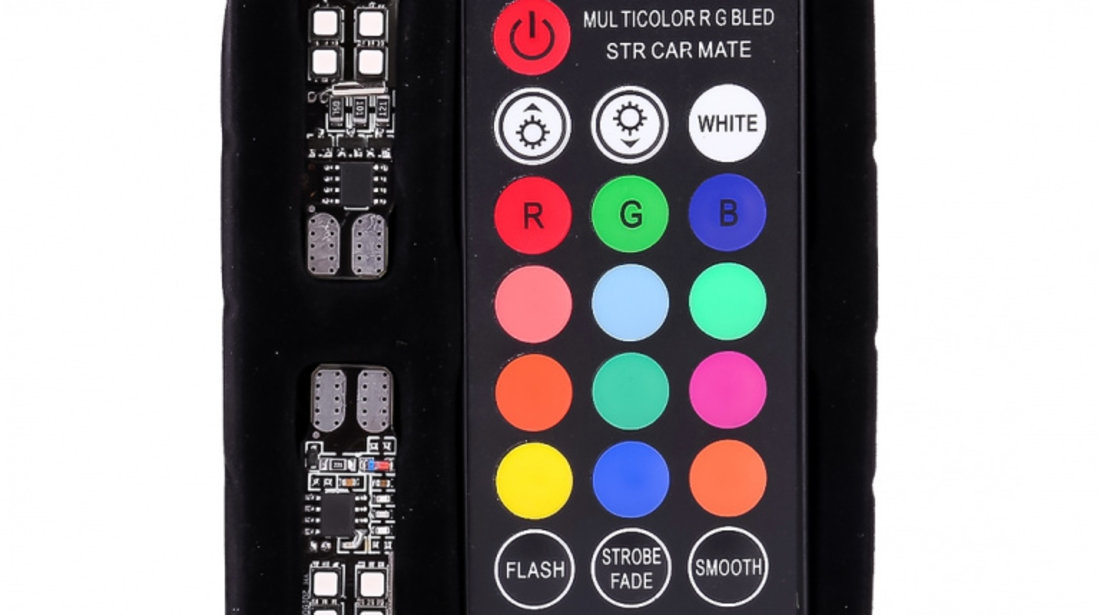 Set 2 Buc Led T10 10 SMD RGB Cu Telecomanda LED 567