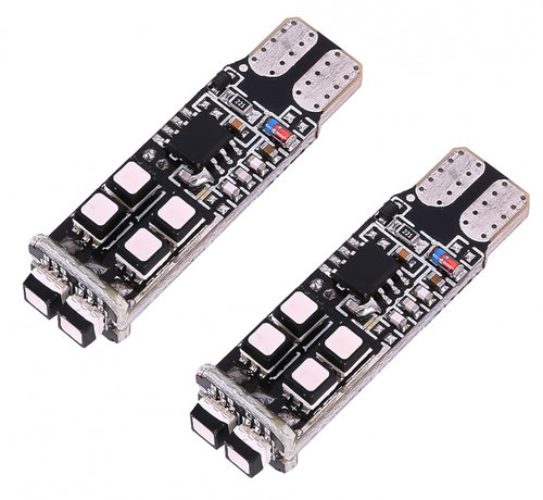 Set 2 Buc Led T10 10 SMD RGB Cu Telecomanda LED 567