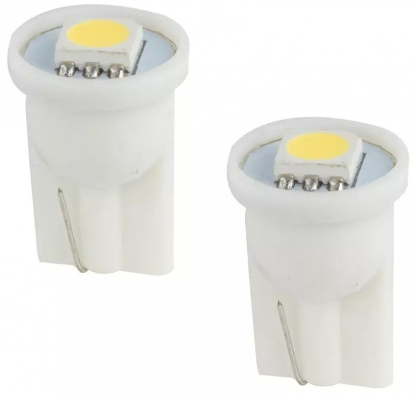 Set 2 Buc Led T10 12V 1 SMD Alb