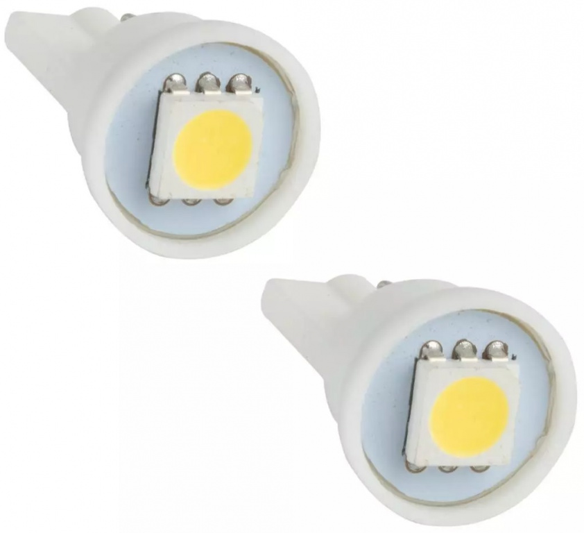 Set 2 Buc Led T10 12V 1 SMD Alb