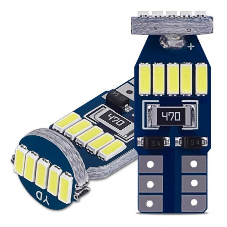 Set 2 Buc Led T10 12V 15 SMD 4014 Canbus Alb 6000K LED 038-B