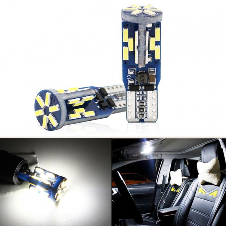 Set 2 Buc Led T10 12V 30 SMD 4014 Canbus Alb 6000K LED 566