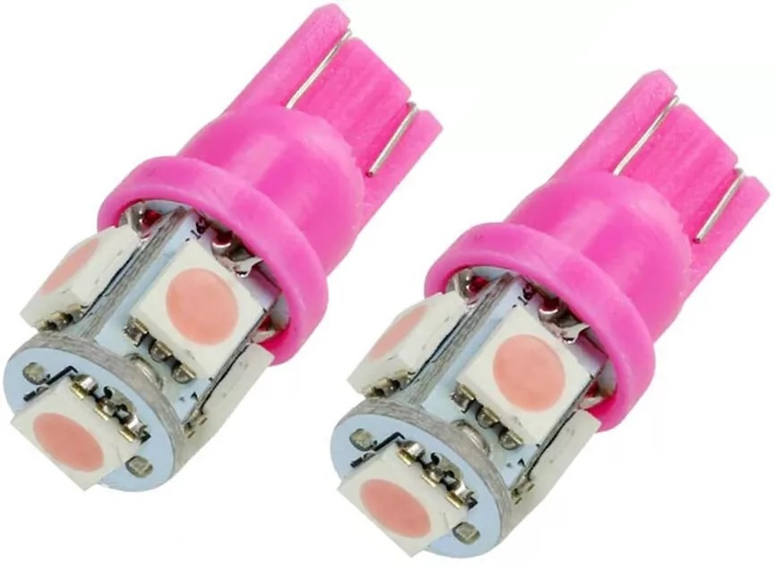 Set 2 Buc Led T10 12V 5 SMD 5050 Roz TCT-5021