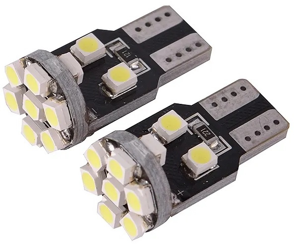 Set 2 Buc Led T10 12V W5W 13 SMD 1210 Alb LED 547