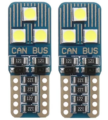 Set 2 Buc Led T10 12V W5W 3 SMD 3030 Canbus Alb LED 554