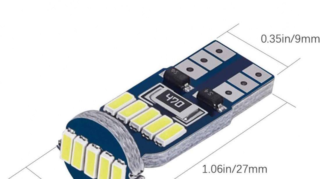 Set 2 Buc Led T10 15 SMD Canbus LED 038-B