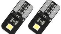 Set 2 Buc Led T10 2 SMD, W5W, Canbus, 12V, Pentru ...