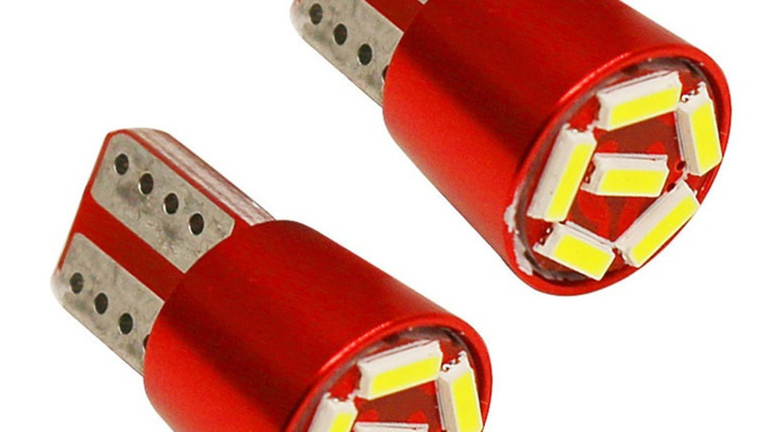 Set 2 Buc Led T10 6 SMD Canbus Alb LED 531-B