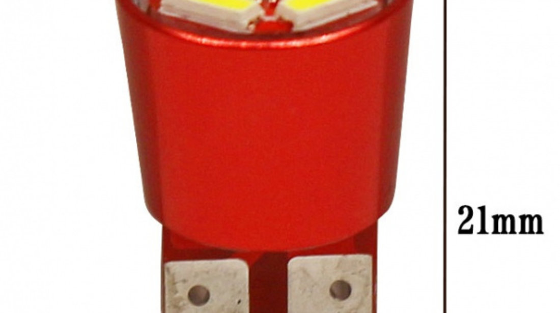 Set 2 Buc Led T10 6 SMD Canbus Alb LED 531-B