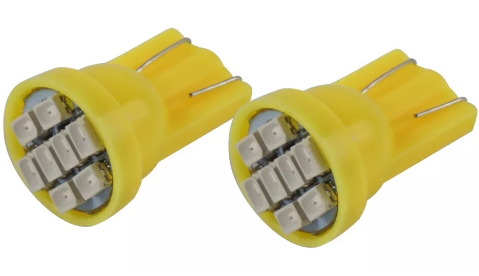 Set 2 Buc Led T10 8 SMD Galben