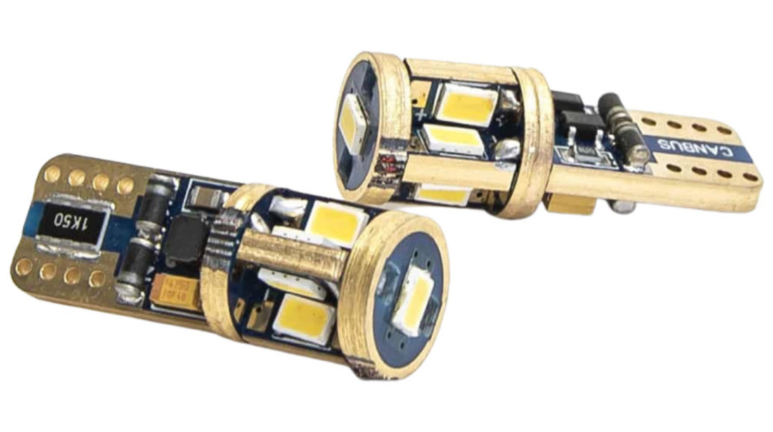 Set 2 Buc Led T10 9 SMD Gold Samsung Canbus LED 004