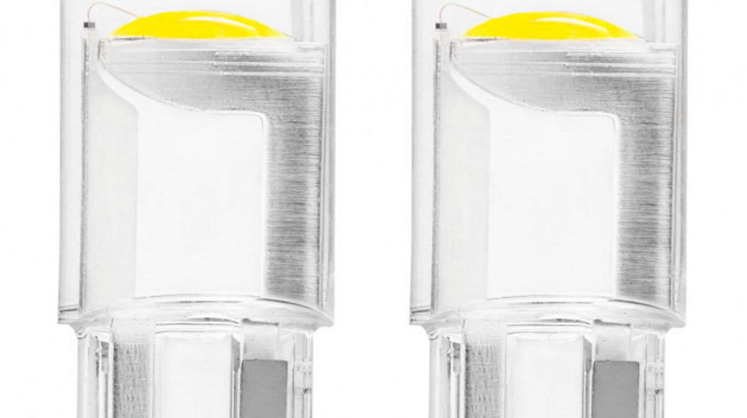 Set 2 Buc Led T10 Amio T10 W5W 12V Clear White 02645