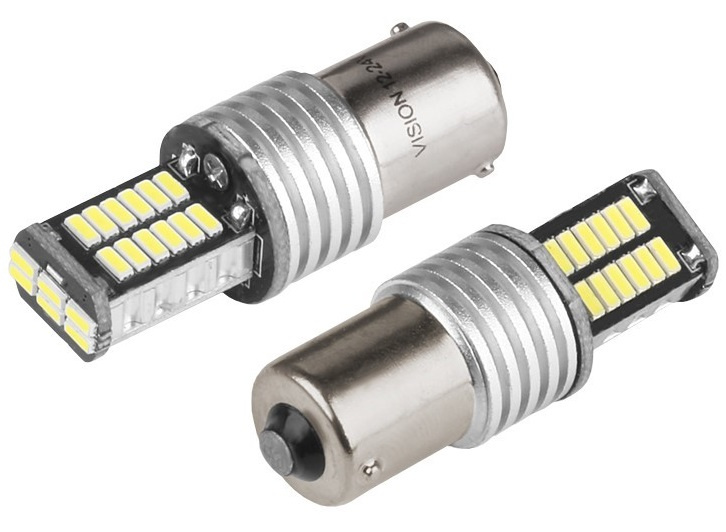 Set 2 Buc Led Vision BA15S 12V / 24V 30 SMD 4014 P21W Canbus Alb 6000K 58943