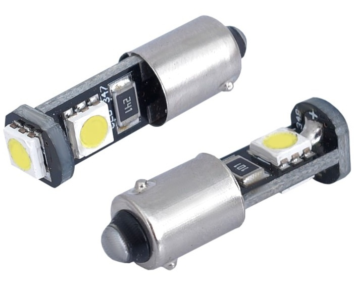 Set 2 Buc Led Vision BA9S 12V 3 SMD 5050 T4W Canbus Alb 6000K 58313