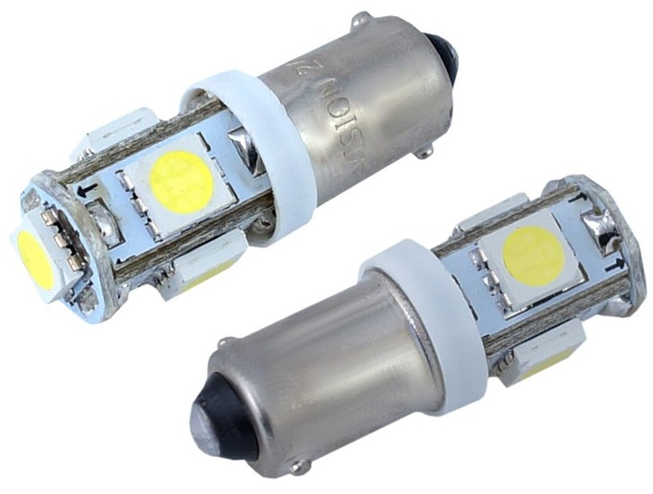 Set 2 Buc Led Vision BA9S 24V 5 SMD 5050 T4W Alb 6000K 58930