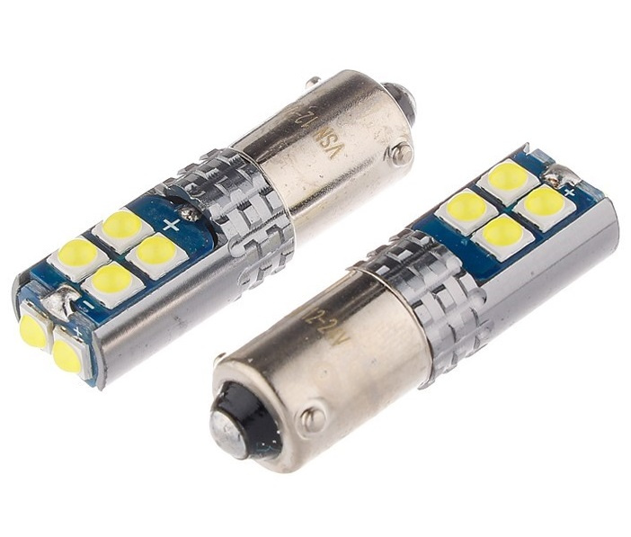 Set 2 Buc Led Vision BAX9S 12V / 24V 10 SMD 3030 H6W Canbus, Nepolar Alb 6500K 58316