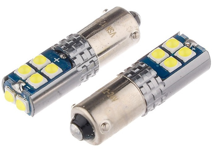 Set 2 Buc Led Vision BAX9S 12V / 24V 10 SMD 3030 H6W Canbus, Nepolar Alb 6500K 58316