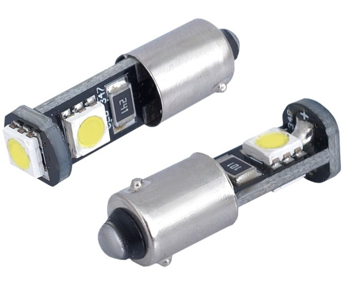 Set 2 Buc Led Vision BAX9S 12V 3 SMD 5050 H6W Canbus Alb 6000K 58317