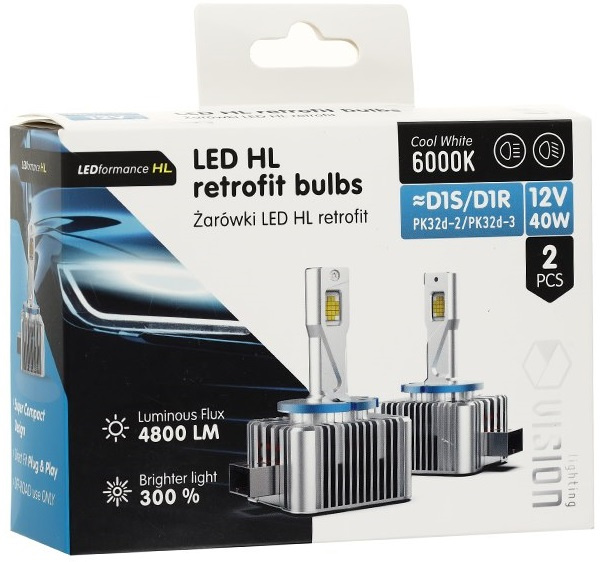 Set 2 Buc Led Vision D1S / D1R 12V 40W 4800Lm Canbus Alb 6000K 83320