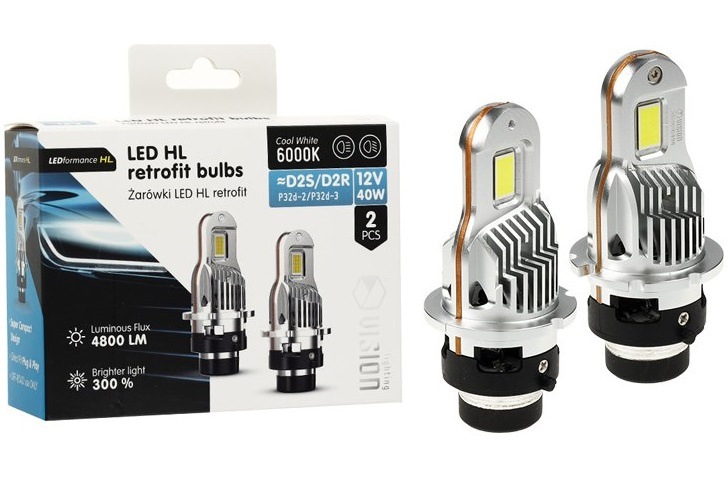 Set 2 Buc Led Vision D2S / D2R 12V 40W 4800Lm Canbus Alb 6000K 83321