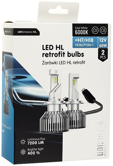 Set 2 Buc Led Vision H7 / H18 12V 60W 7200Lm Canbus Alb 6000K 83310