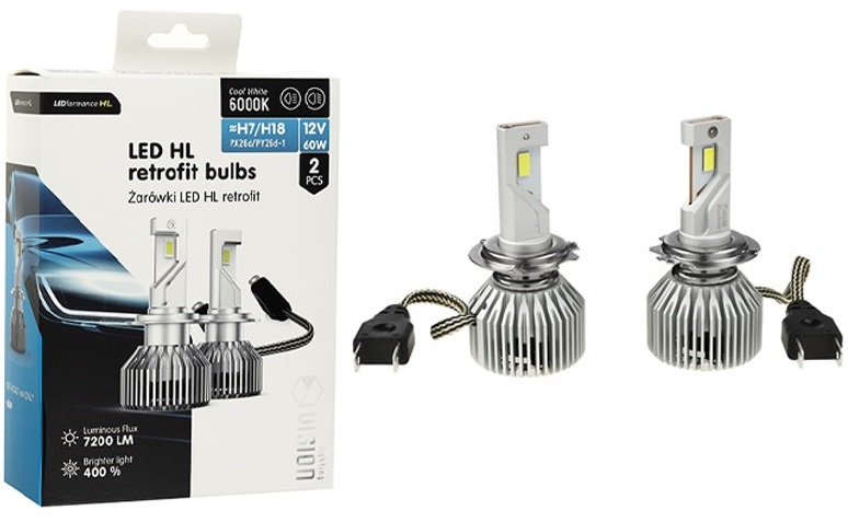 Set 2 Buc Led Vision H7 / H18 12V 60W 7200Lm Canbus Alb 6000K 83310