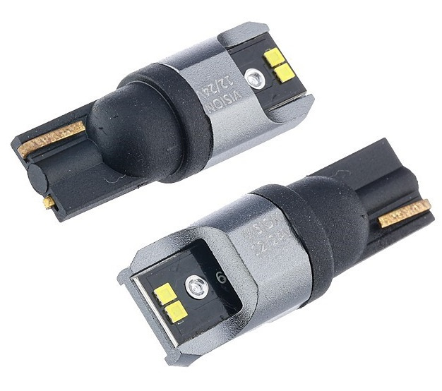 Set 2 Buc Led Vision T10 12/24V 4 SMD 1616 Canbus, Alb 58268