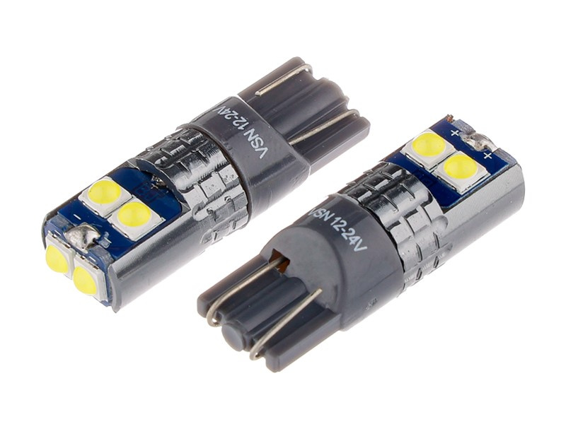 Set 2 Buc Led Vision T10 12/24V 6 SMD 3030 Nepolar, Canbus, Alb 58275