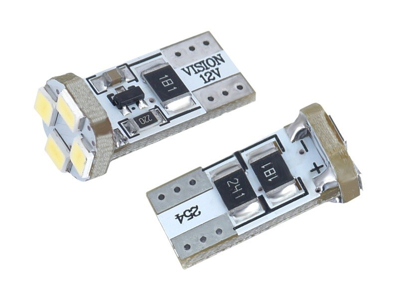 Set 2 Buc Led Vision T10 12V 4 SMD 3528 Canbus, Alb 58298