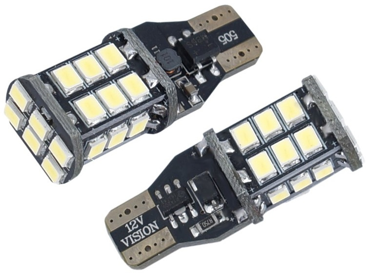 Set 2 Buc Led Vision T15 12V W16W 24 SMD 3528 Nepolar, Canbus, Alb 6000K 58322