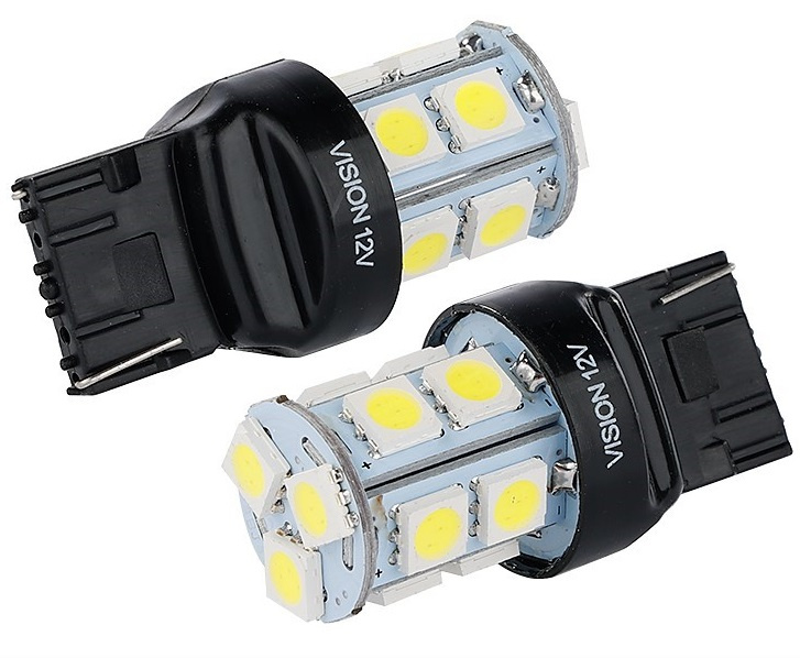 Set 2 Buc Led Vision T20 12V 8 SMD 5050 W21W Alb 6000K 58932