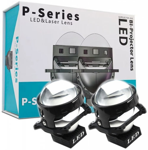 Set 2 Buc Lupe Bi-Led 3″ Faza Scurta / Faza Lunga, G2 P Seria, 120W, 6000K, 8000Lm, 12V +500 % Lum...