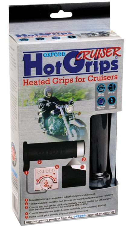 Set 2 Buc Manere Ghidon Cu Incalzire Oxford HotGrips Essential Cruiser Negru OF697