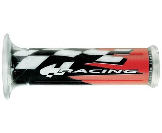 Set 2 Buc Manere Ghidon Moto Ariete Harri’s Racing Grip Road Negru / Rosu 01687-HRR