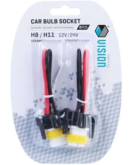 Set 2 Buc Mufa Bec H8 / H11 Drept Ceramic Cablu 15 cm Vision 58899