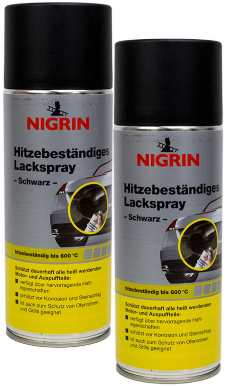 Set 2 Buc Nigrin Spray Vopsea Rezistent Termic Negru 600°C 400ML 74117