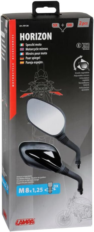 Set 2 Buc Oglinzi Retrovizoare Moto Lampa Horizon LAM90128
