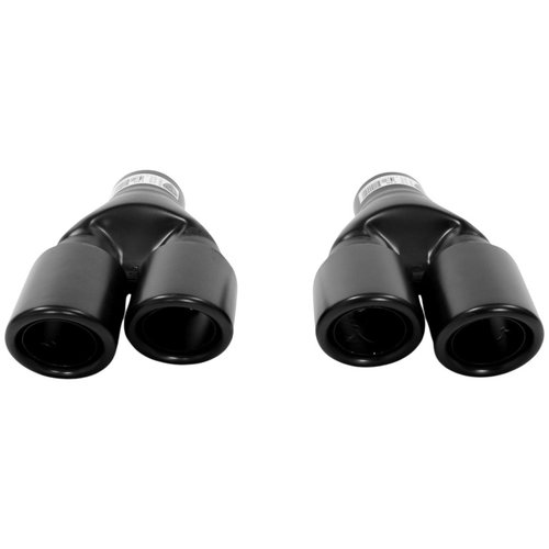 Set 2 Buc Ornament Toba Esapament, Dubla Evacuare Negru, Universal, Intrare 40-65mm, Lungime 260mm A...