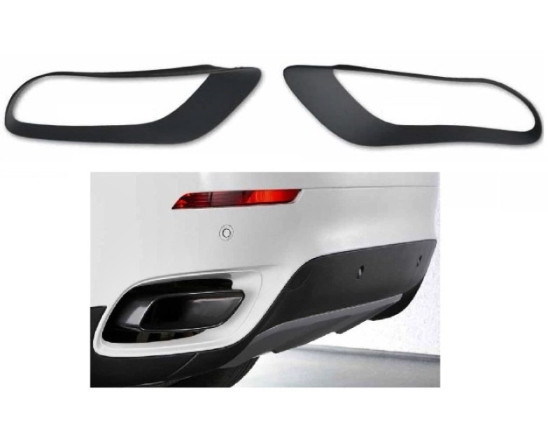 Set 2 Buc Ornamente Plastic Esapament Pentru Iesirile De Toba Compatibil Bmw X6 E71 2007-2014 Negru Lucios 6XB 010219-18