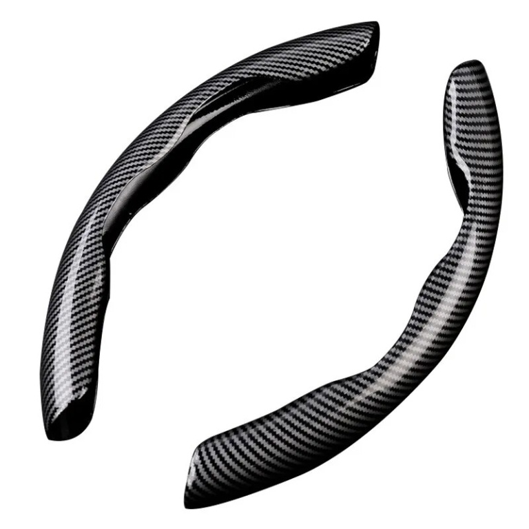 Set 2 Buc Ornamente Volan Finisaj Carbon Negru, Dimensiune Universala FS-1206 021023-7