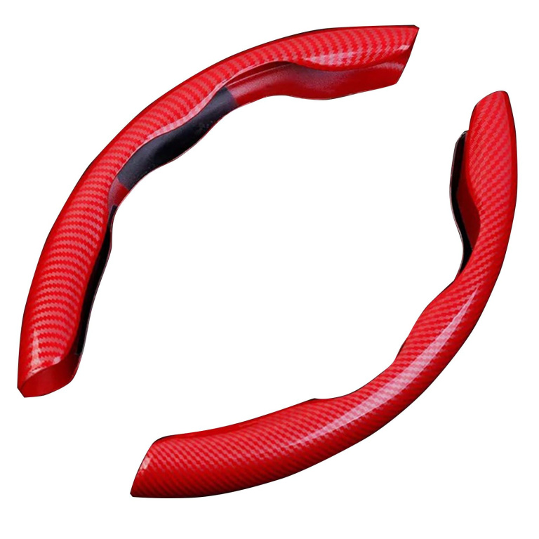 Set 2 Buc Ornamente Volan Finisaj Carbon Rosu, Dimensiune Universala FS-1204 021023-7