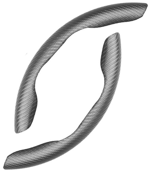 Set 2 Buc Ornamente Volan Husa Volan, Tip Carbon, Gri IN3301